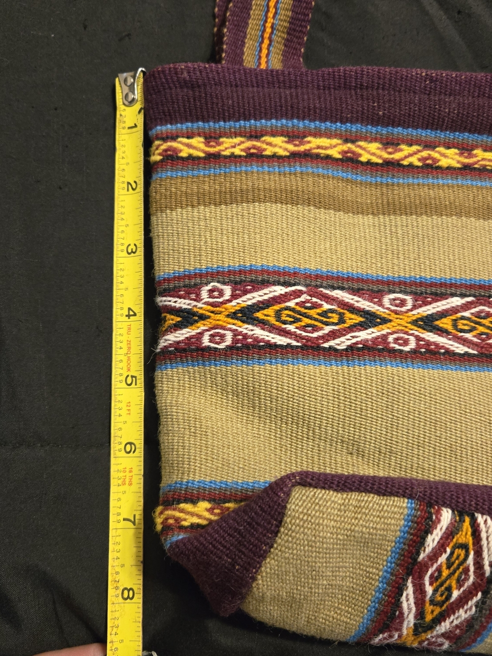 Handwoven Multicolored Patterned Hand Bag - Picture 8 of 10